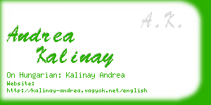 andrea kalinay business card